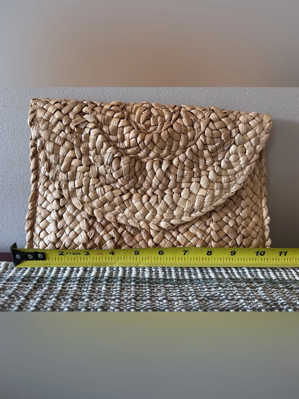 Woven Straw Clutch Bag - Natural Beige
